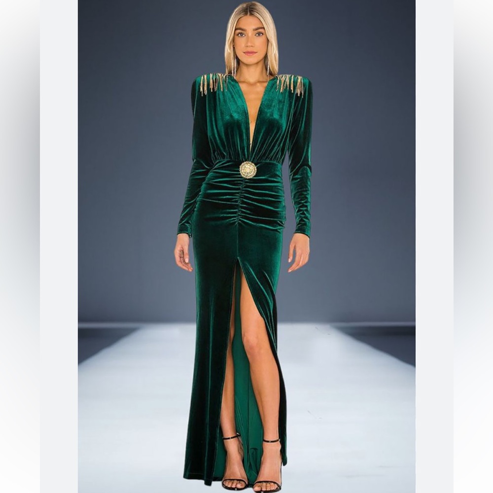 Bronx And Bonco Margot V Neck Gown